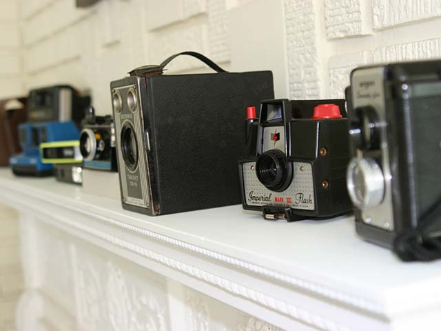 旧相机壁炉