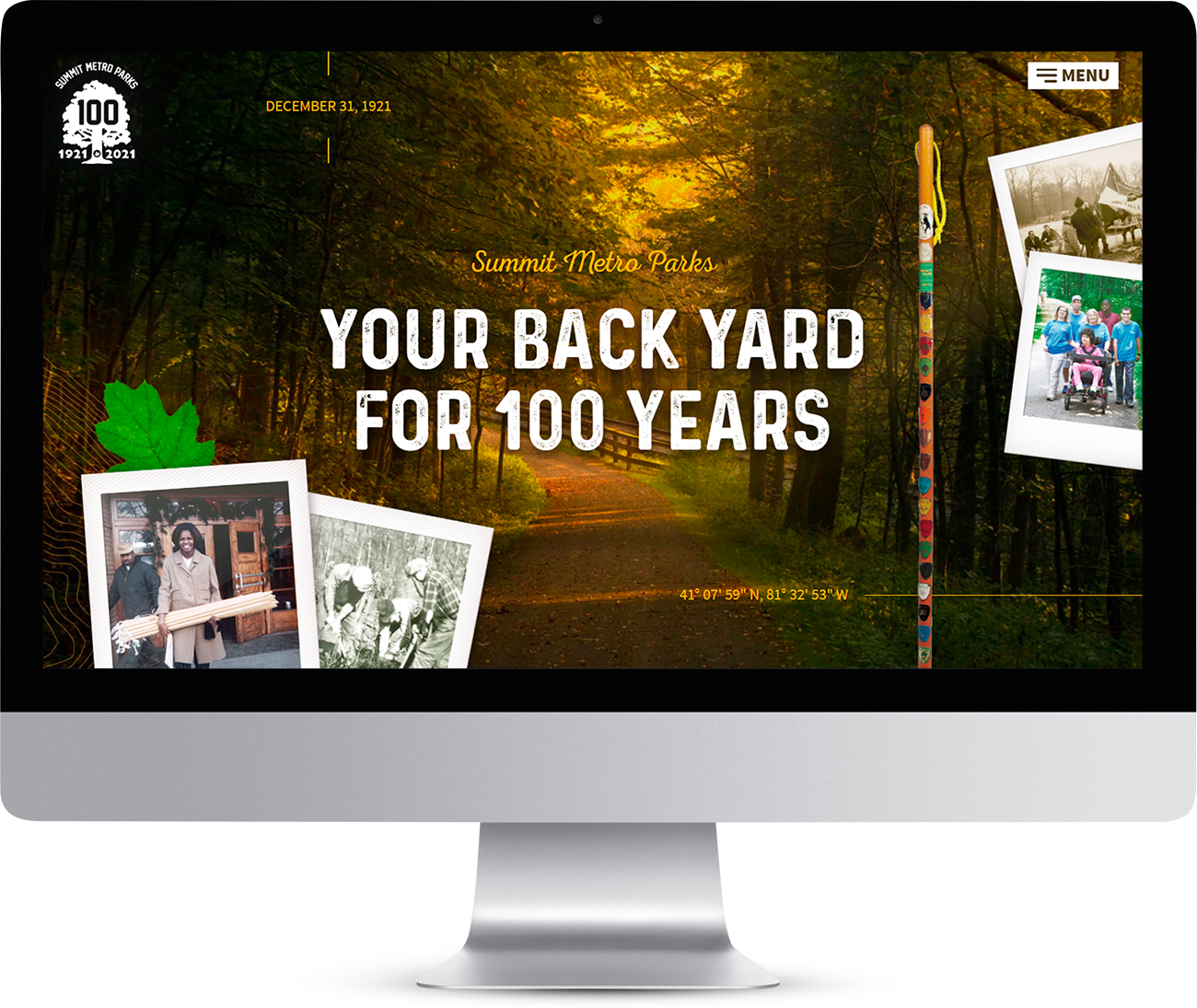 峰地公园百年网站模拟图像